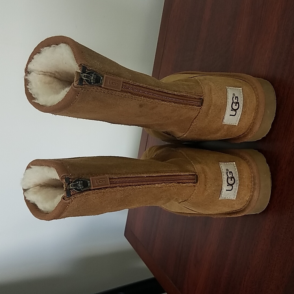 Girls UGG Lil Sunshine Back Zipper Suede Kids Boots Sz.3